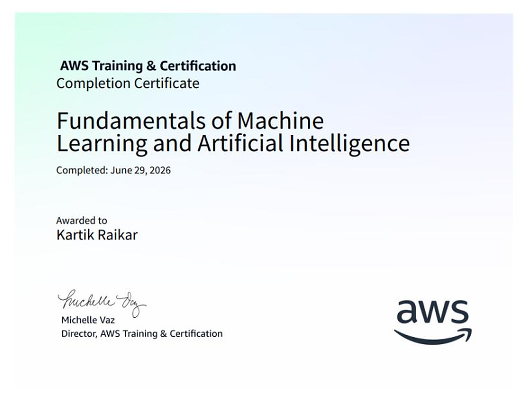 AWS Training & Certification – Fundamentals of Machine Learning & AI