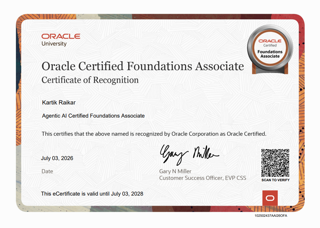 Oracle Agentic AI Certified Foundations Associate