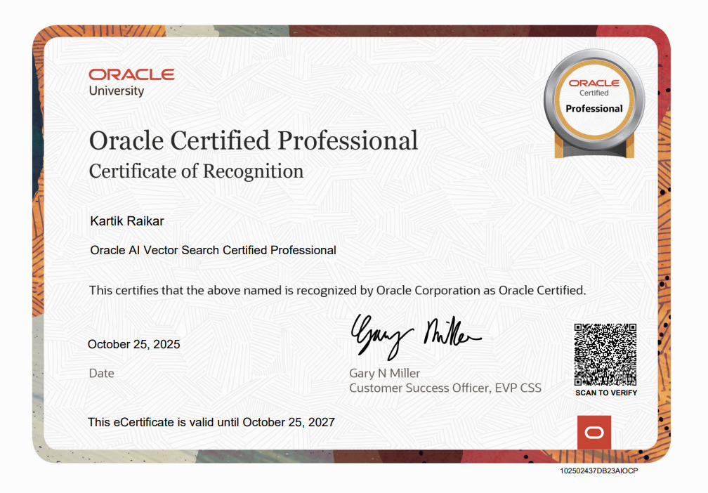 Oracle AI Vector Search Certified Professional